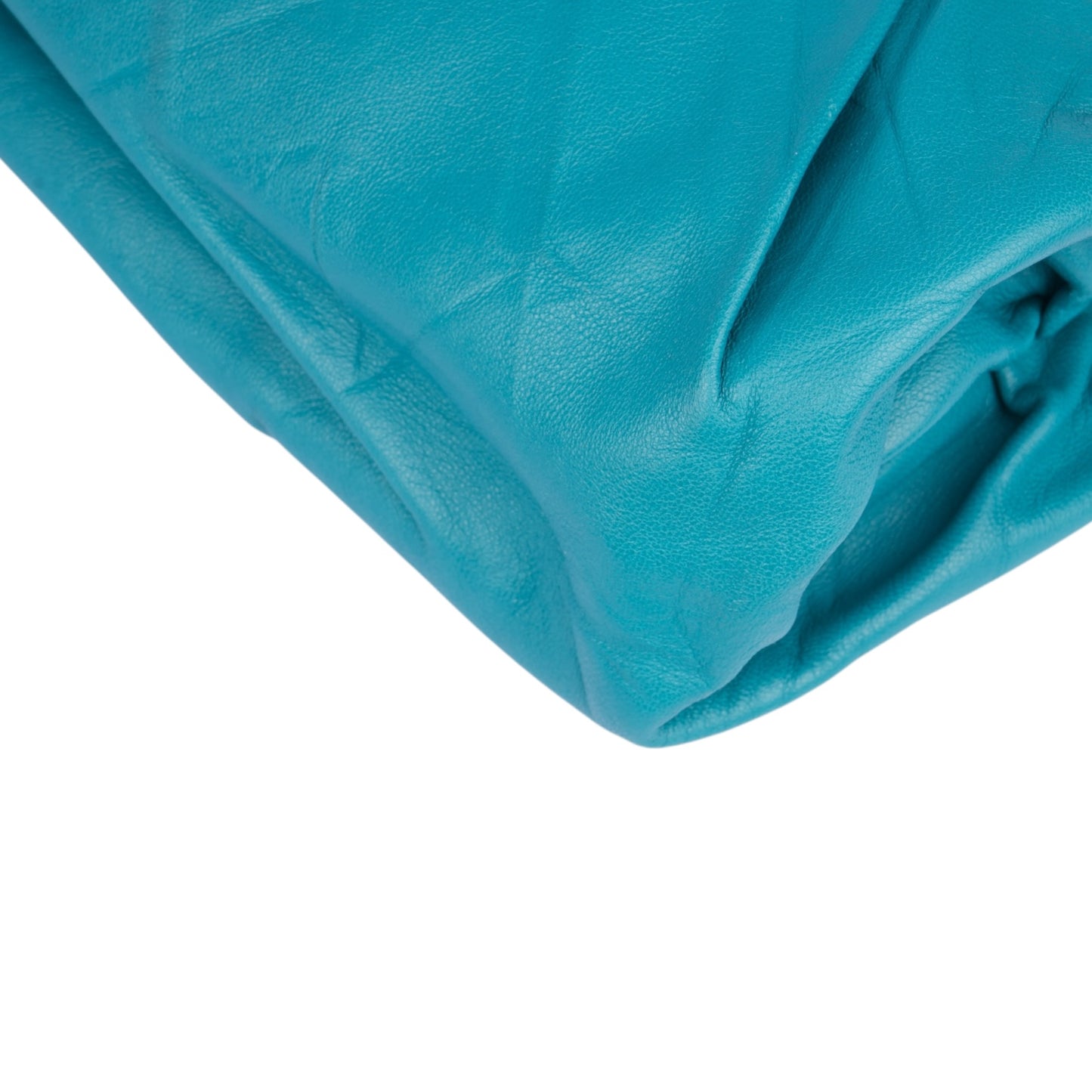 Prada Turquoise Pleated Satin Evening Clutch Bag