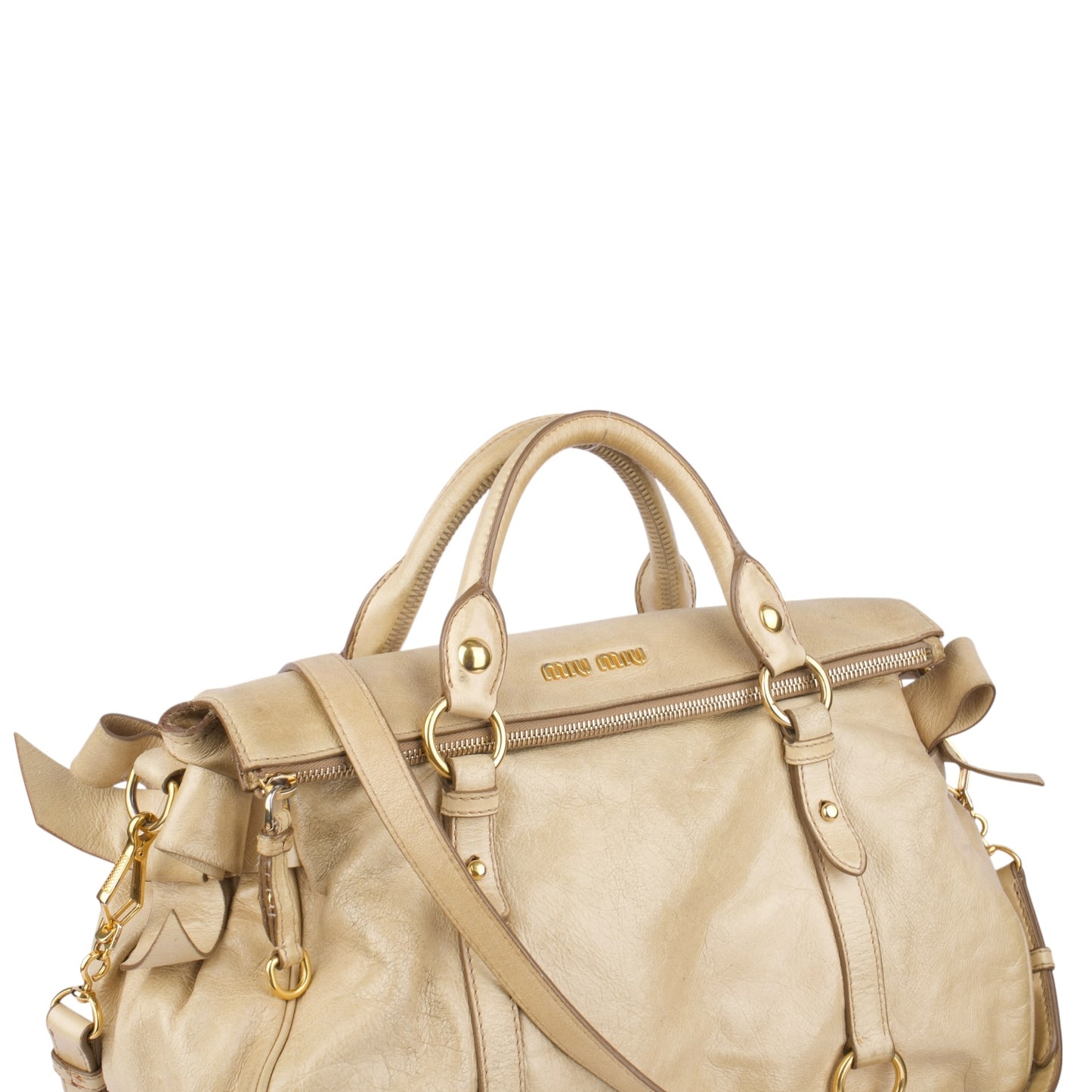Miu Miu Vitello Lux Bow Shoulder Bag