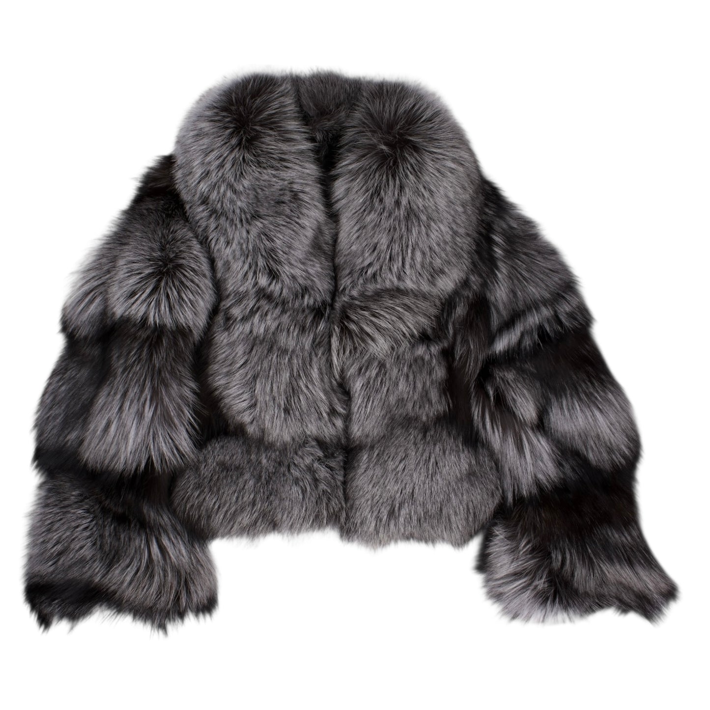 Silver Fox Fur Coat Vintage