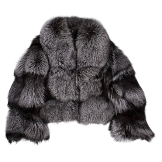 Silver Fox Fur Coat Vintage