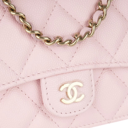 Chanel Caviar Quilted Mini Chain Bag Pink