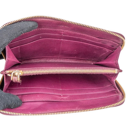 Miu Miu Crocodile Embossed Leather Zip Around Wallet
