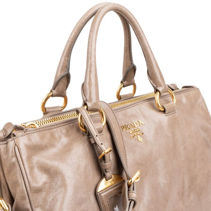 Prada Vitello Shine Leather Bauletto Handbag
