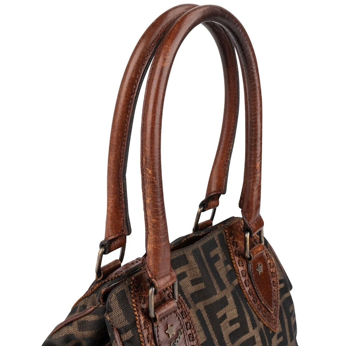 Fendi Monogram FF Zucca Canvas Villa Borghese Star Handbag