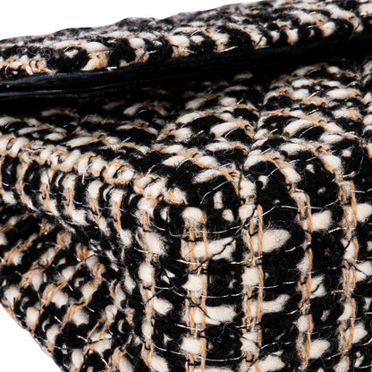 Chanel Quilted Tweed Medium Double Flap Crossbody Bag