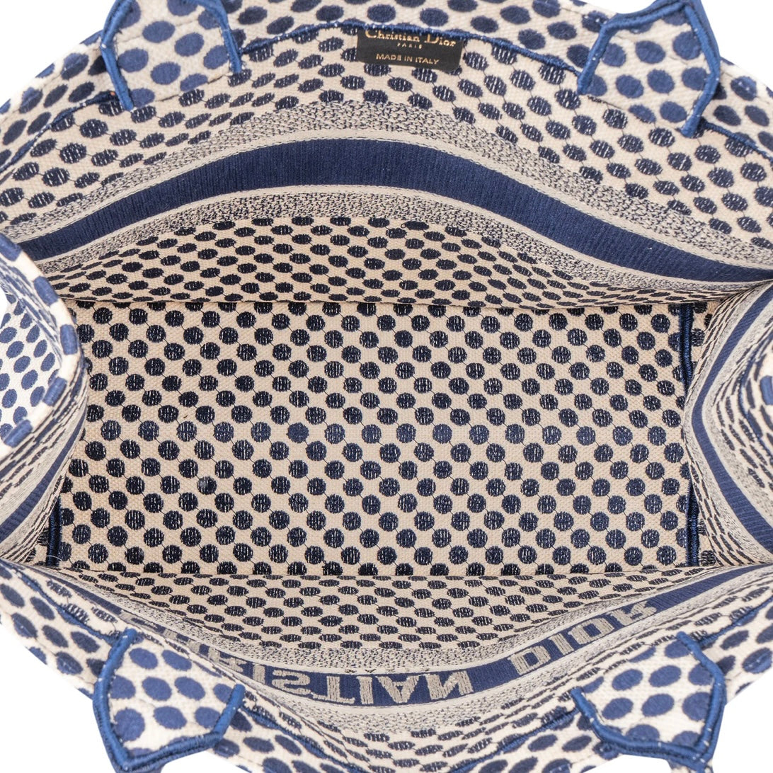 Christian Dior Dots Monogram Cotton Medium Tote Bag