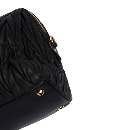 Miu Miu Black Matelasse Leather Tote Bag