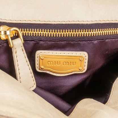 Miu Miu Vitello Lux Bow Satchel Crossbody Handbag