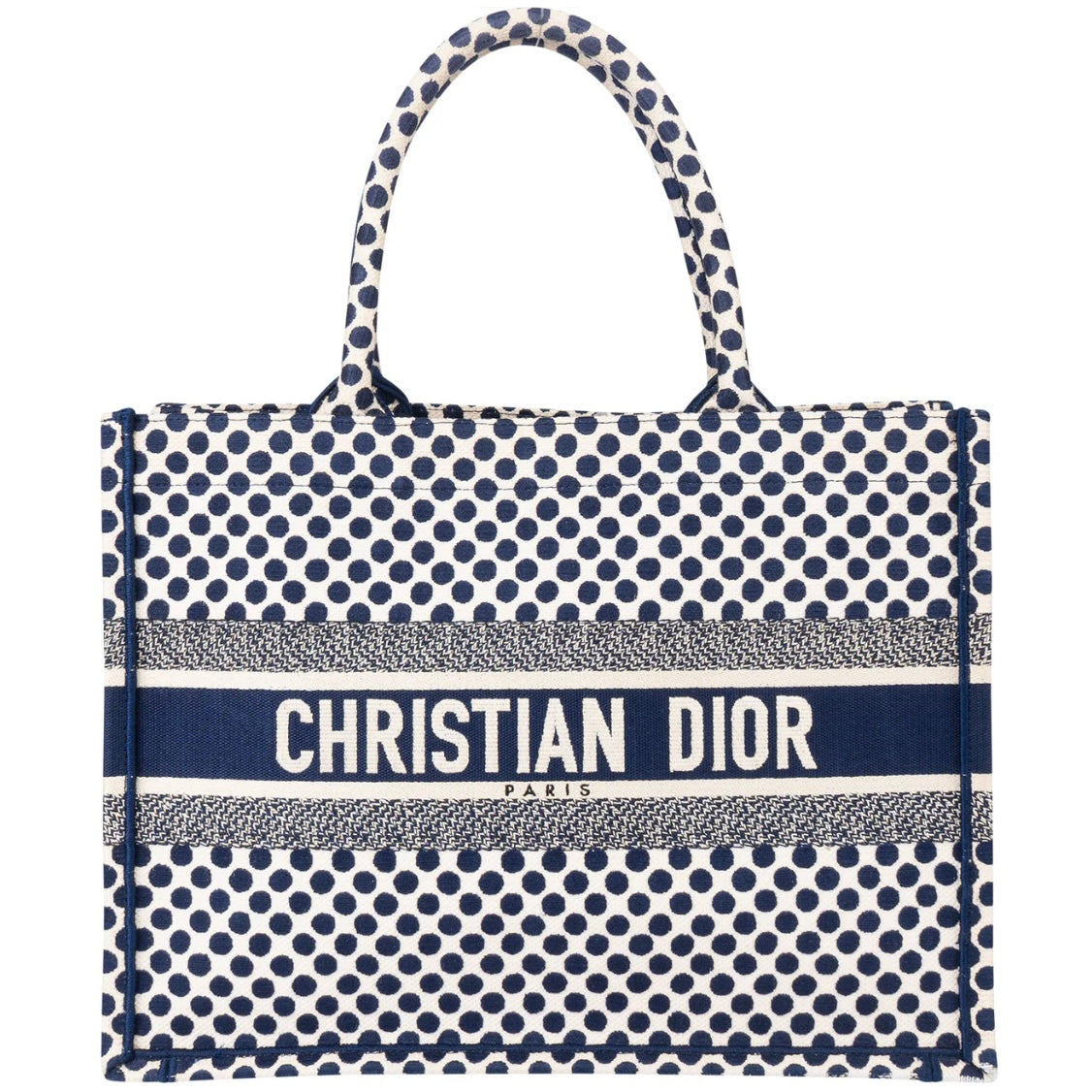 Christian Dior Dots Monogram Cotton Medium Tote Bag