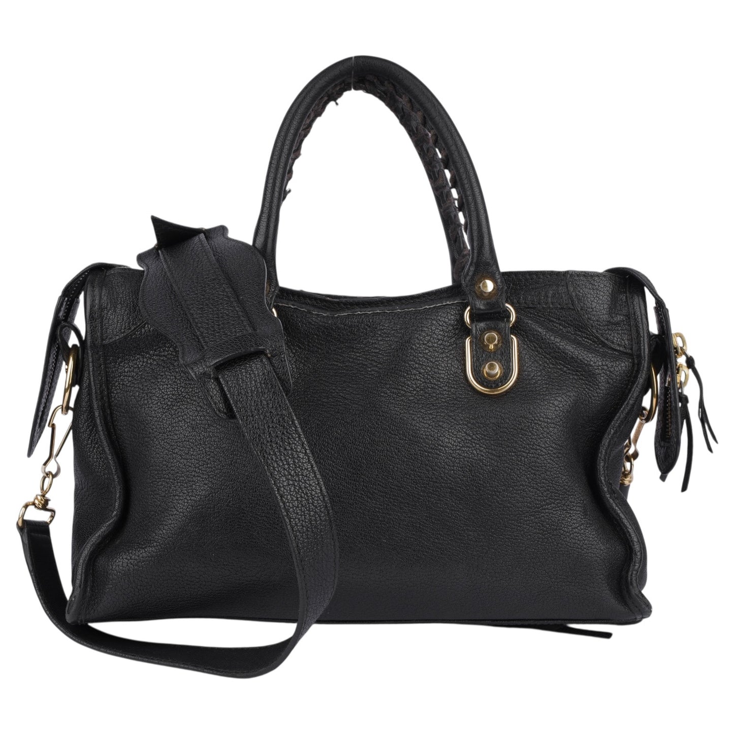 Balenciaga Black Leather City Handbag
