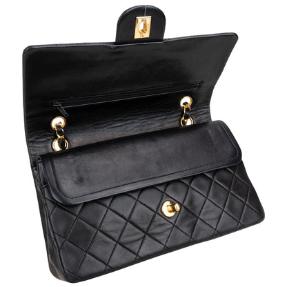 Chanel Quilted Lambskin 24K Gold Medium Double Flap Crossbody Bag