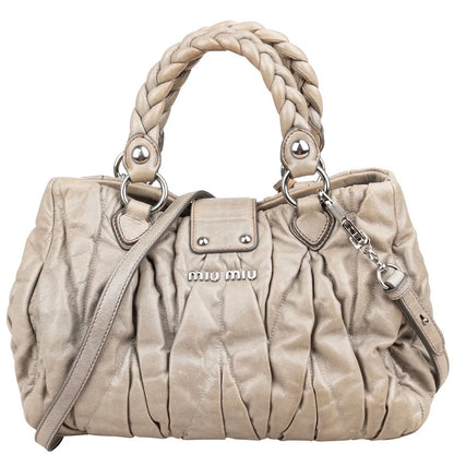 Miu Miu Vitello Lux Coffer Hobo Handbag