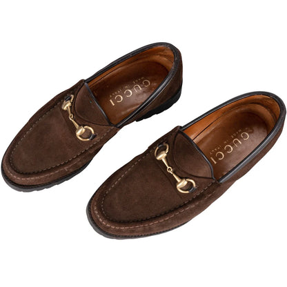 Gucci Brown Suede Leather Men Loafer (41)