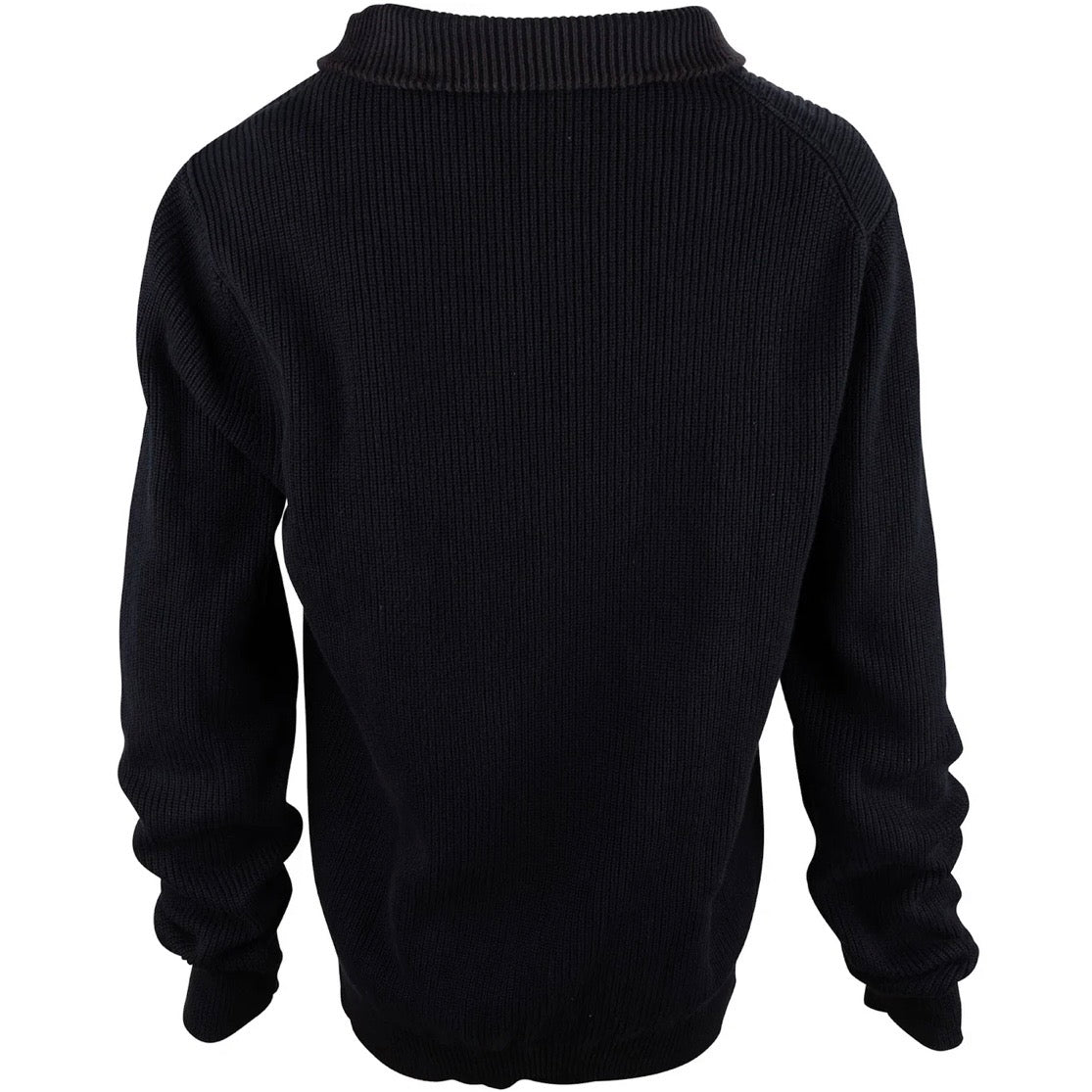 Hermès Black Strick Ribbed Zip-Up Cardigan (L)