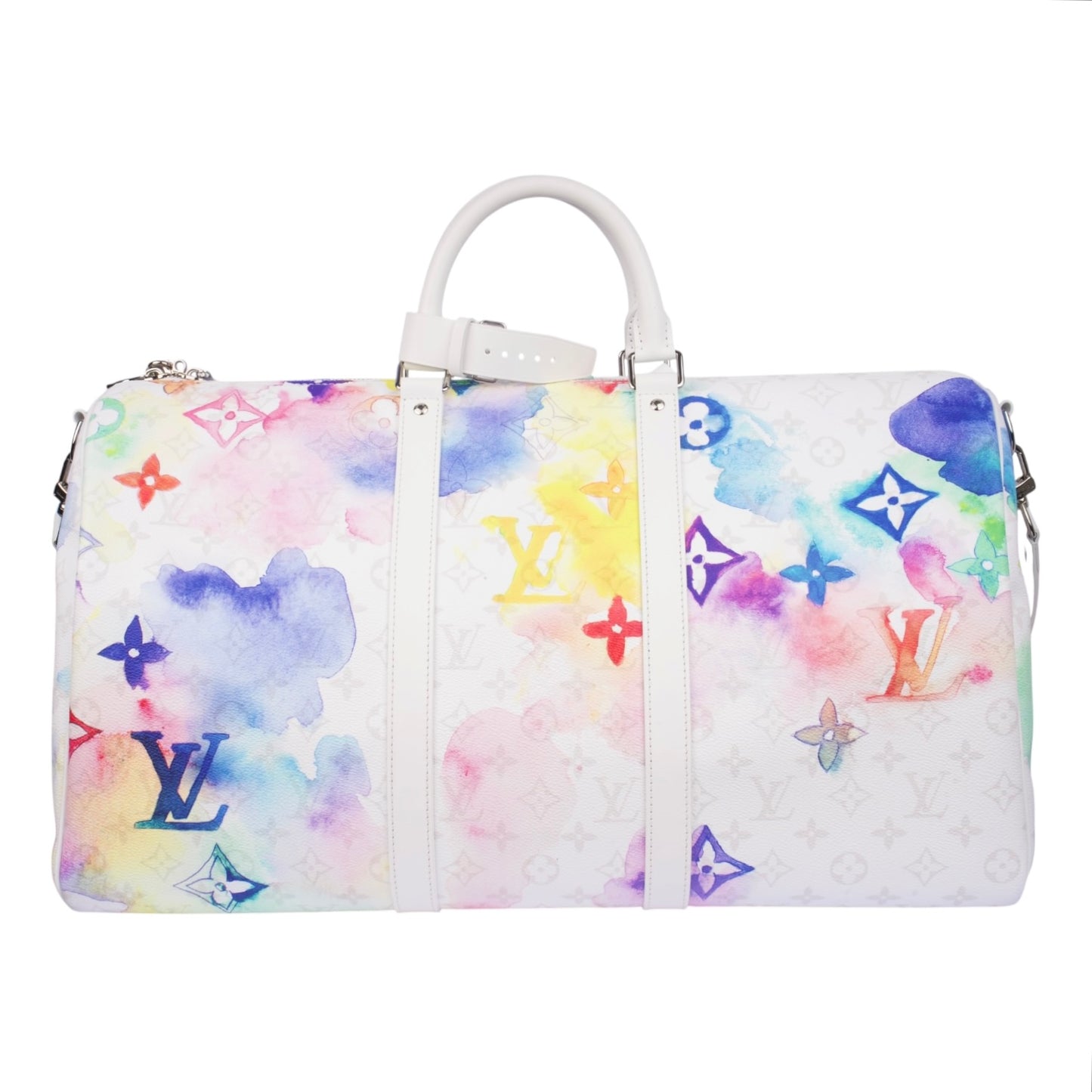 Louis Vuitton Canvas Monogram Limited Watercolor Keepall 50 Bandouliere