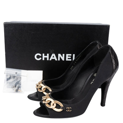 Chanel Quilted Leather Chain Pumps (37)