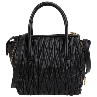 Miu Miu Black Quilted Nappa Leather Handbag