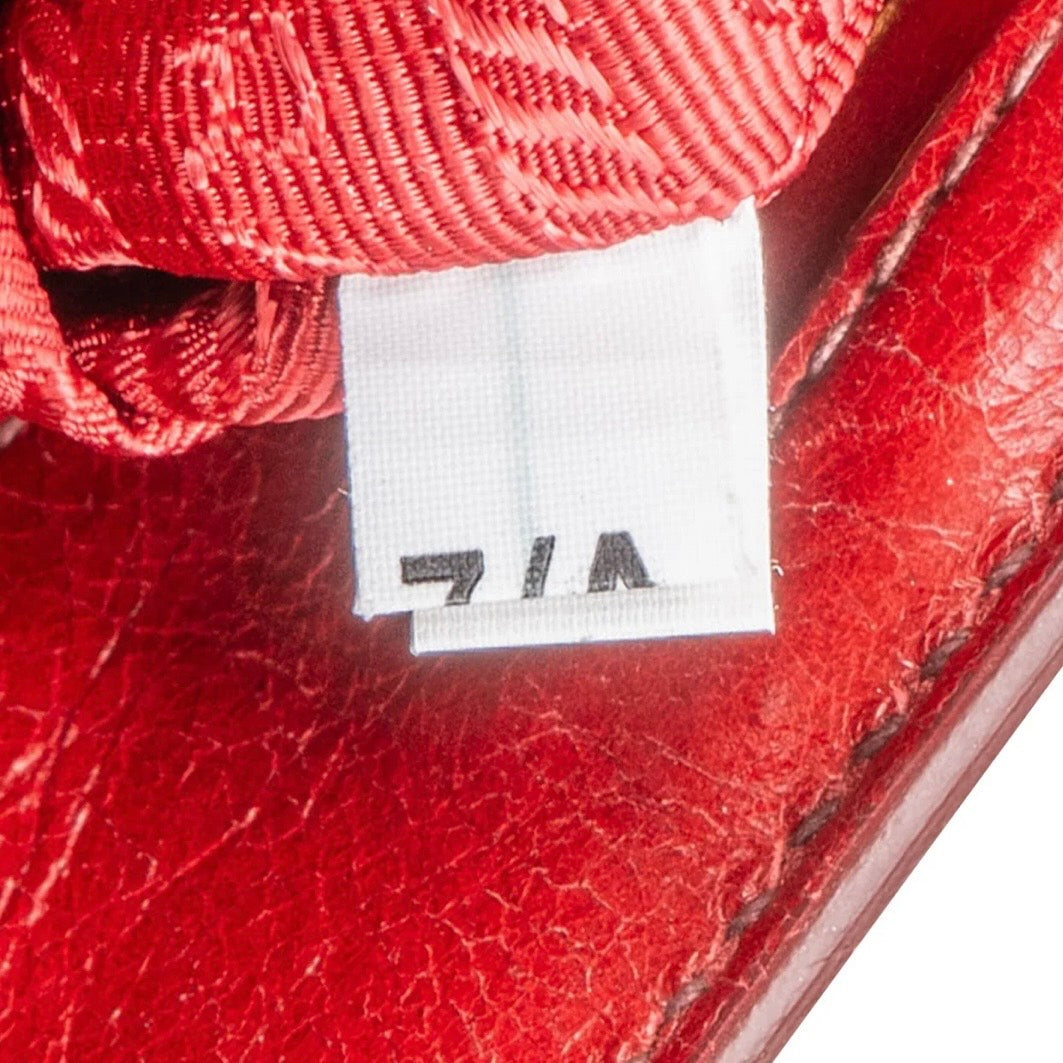 Prada Red Vitello Shine Leather Tote Handbag