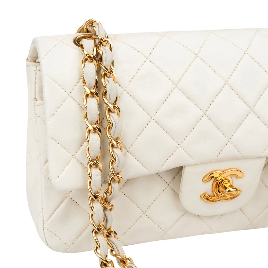 Chanel Quilted Lambskin 24K Small Double Flap Crossbody Bag