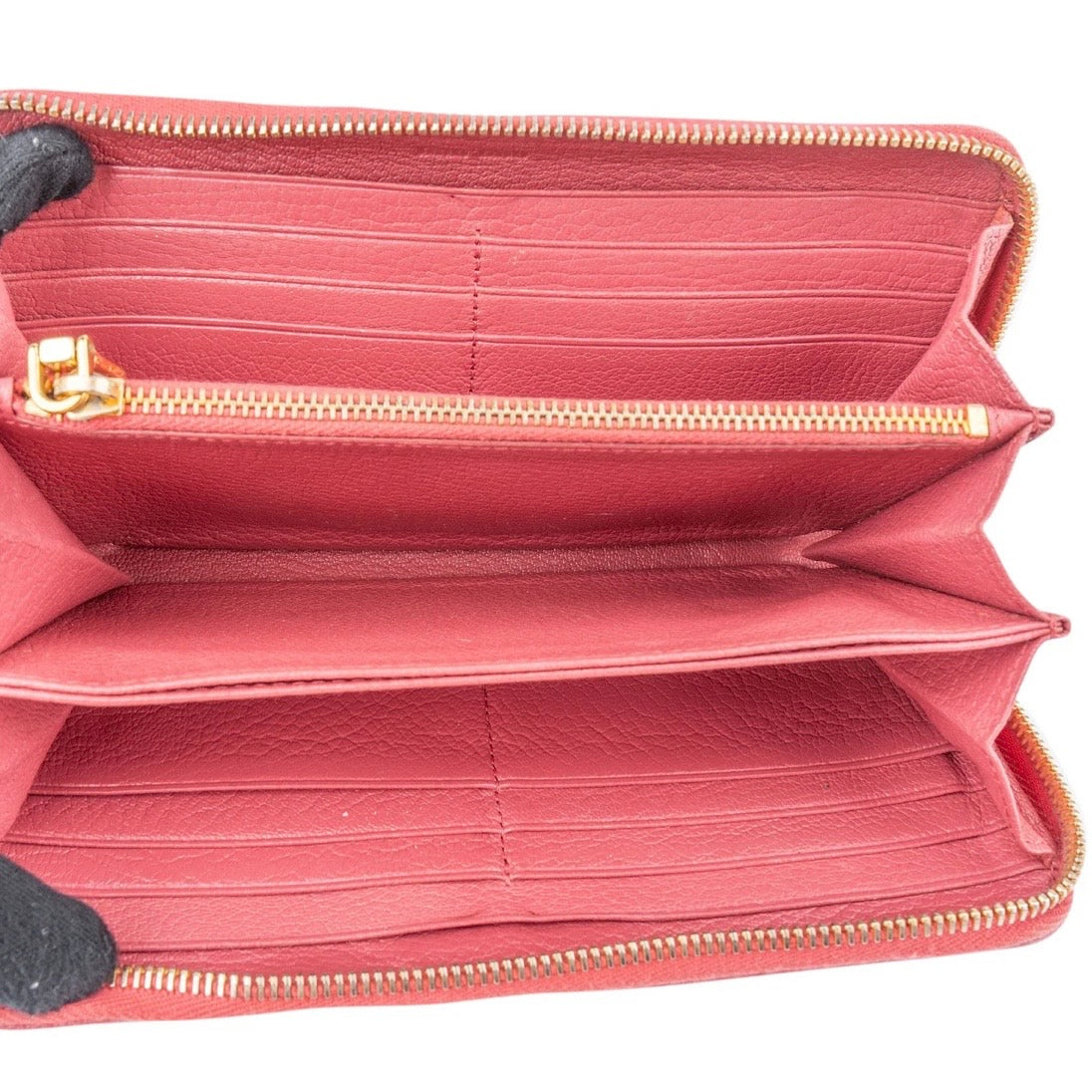 Miu Miu Pink Leather Zip Around Wallet