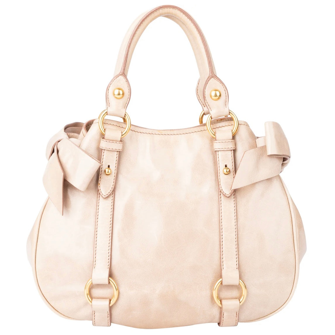 Miu Miu Rose Leather City Handbag