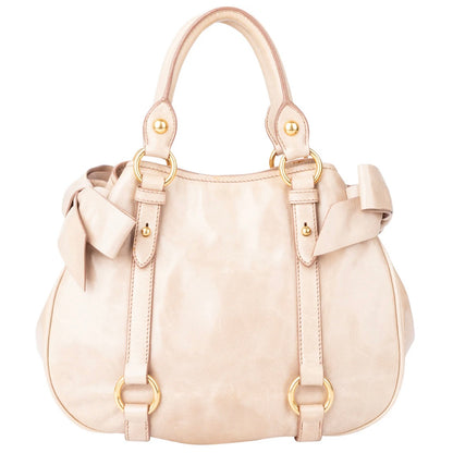 Miu Miu Rose Leather City Handbag