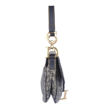 Christian Dior Monogram Oblique Denim Saddle Shoulder Bag