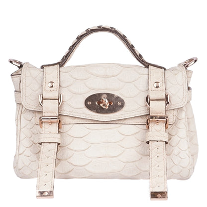 Mulberry Beige Python Embossed Leather Alexa Shoulder Bag