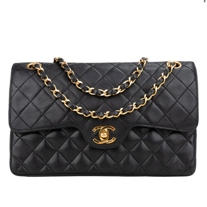 Chanel Quilted Lambskin 24K Gold Medium Double Flap Crossbody Bag
