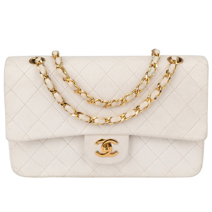 Chanel Quilted Lambskin 24K Gold Medium Double Flap Crossbody Bag