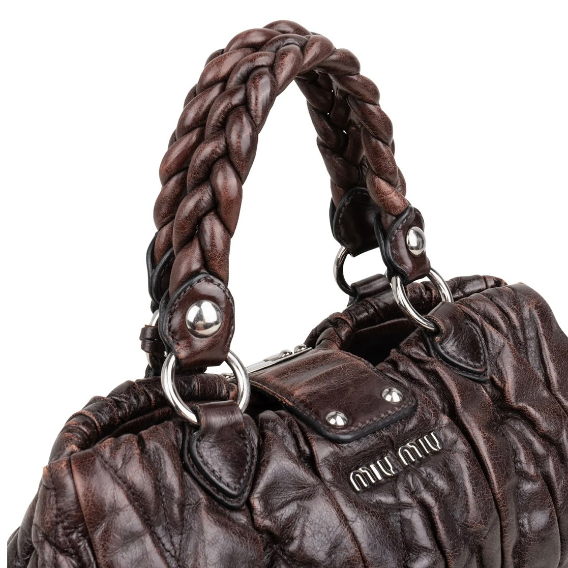 Miu Miu Quilted Leather Coffer Handbag