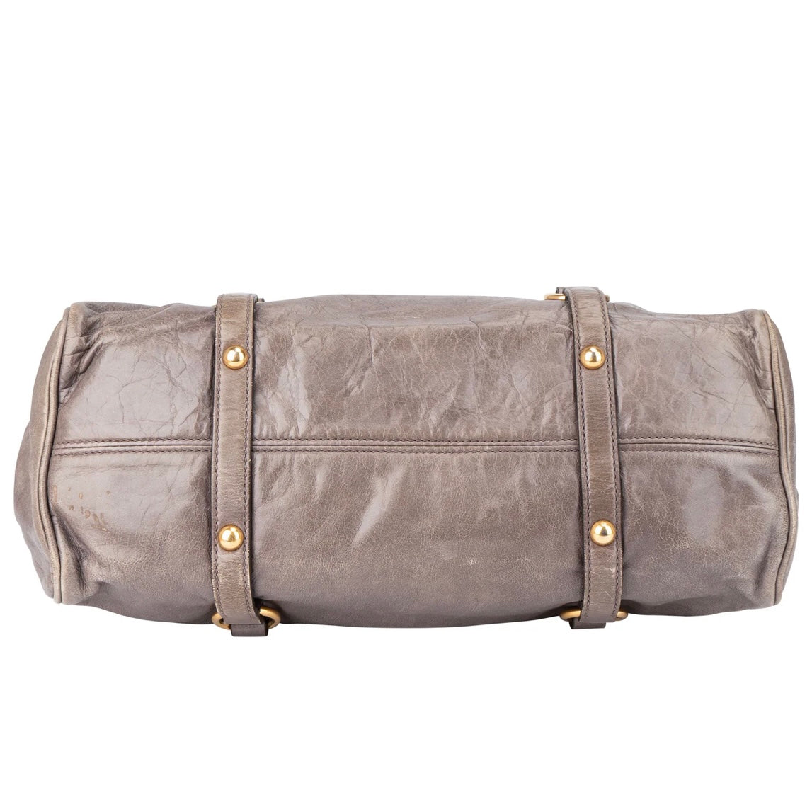 Miu Miu Grey Leather Lock Handbag