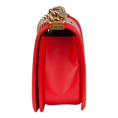 Chanel Boy Red Phyton Leather Limited Edition Bag