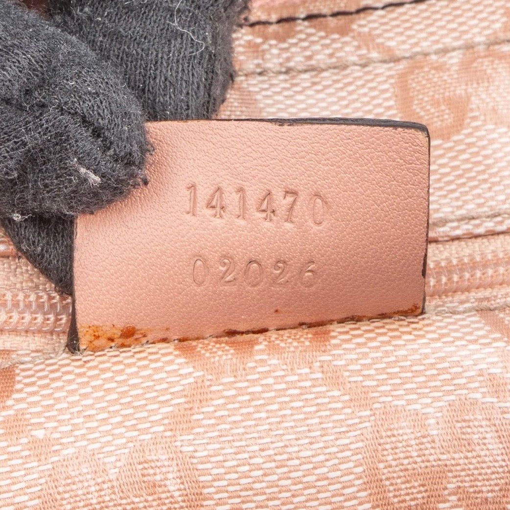 Gucci Monogram GG Coated Canvas Pink Abbey Tote Shoulder Bag
