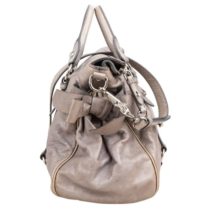 Miu Miu Vitello Lux Leather Bow Handbag