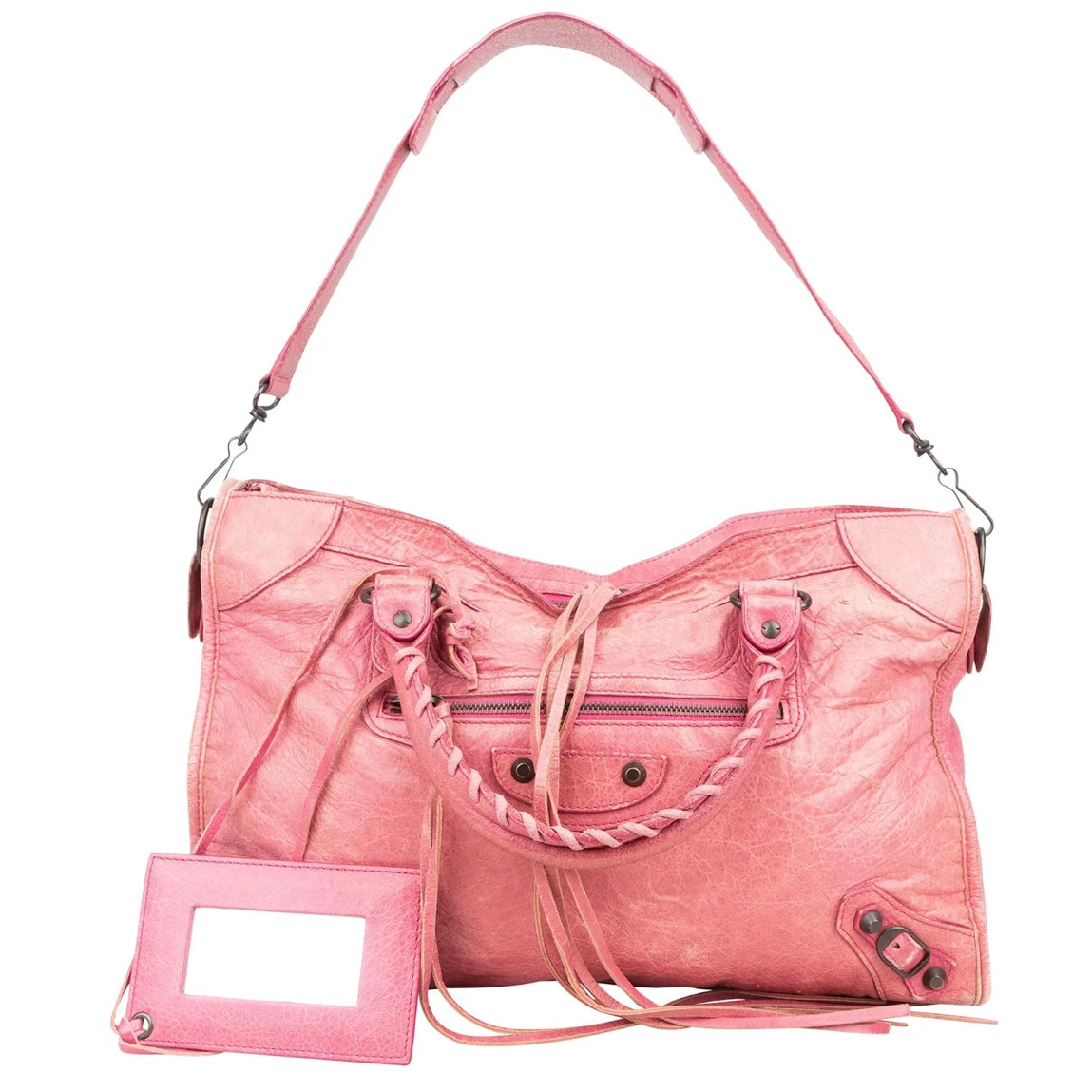 Balenciaga Pink Leather Classic City Handbag