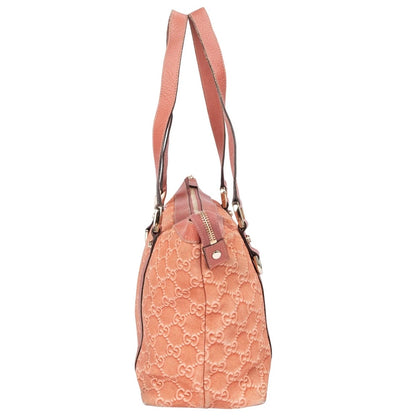 Gucci Pink Suede Monogram Abbey Handbag