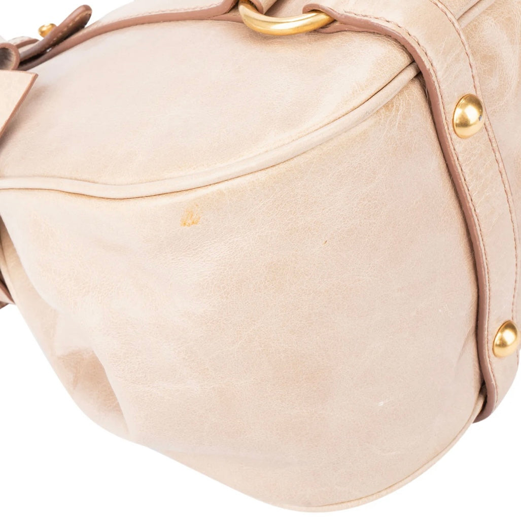 Miu Miu Rose Leather City Handbag
