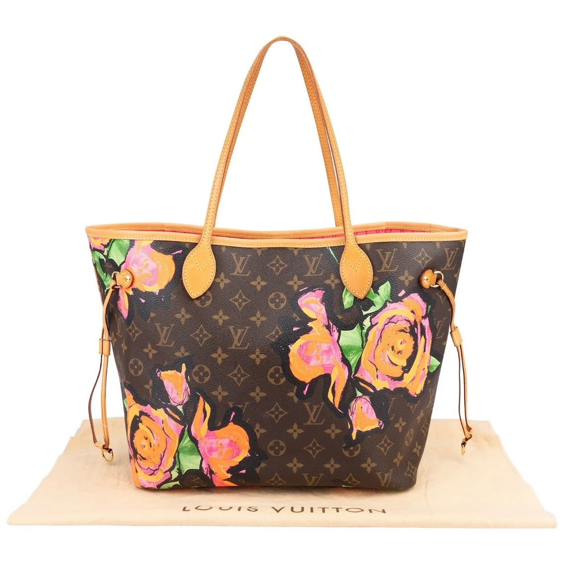 Louis Vuitton Limited Monogram Roses Neverfull MM Shoulder Bag