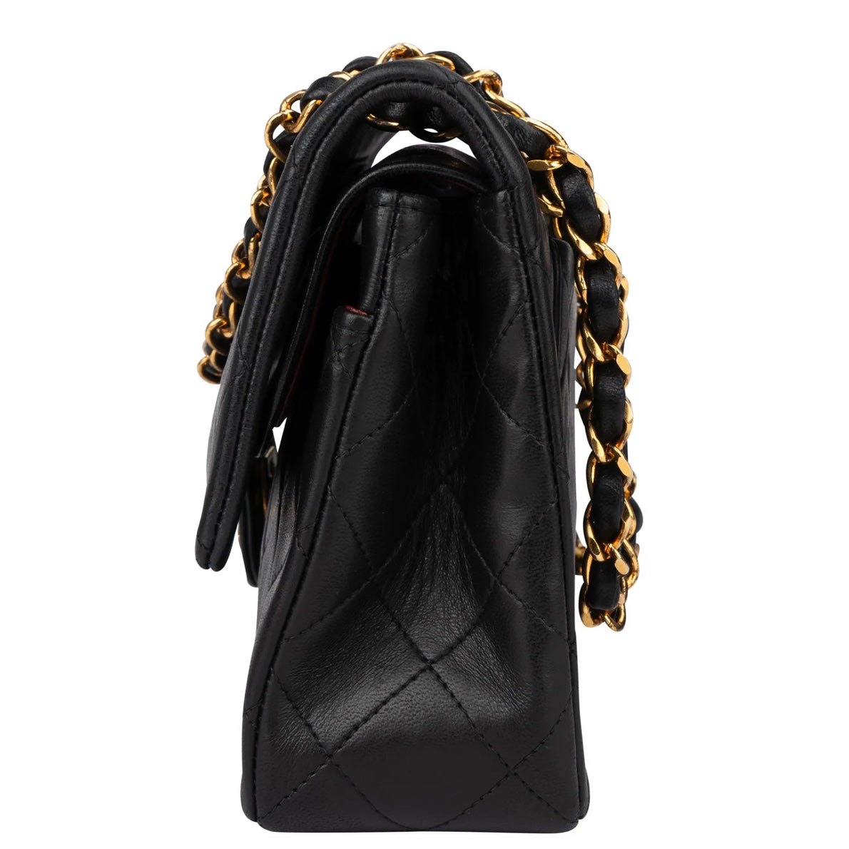 Chanel Quilted Lambskin 24K Gold Medium Double Flap Crossbody Bag