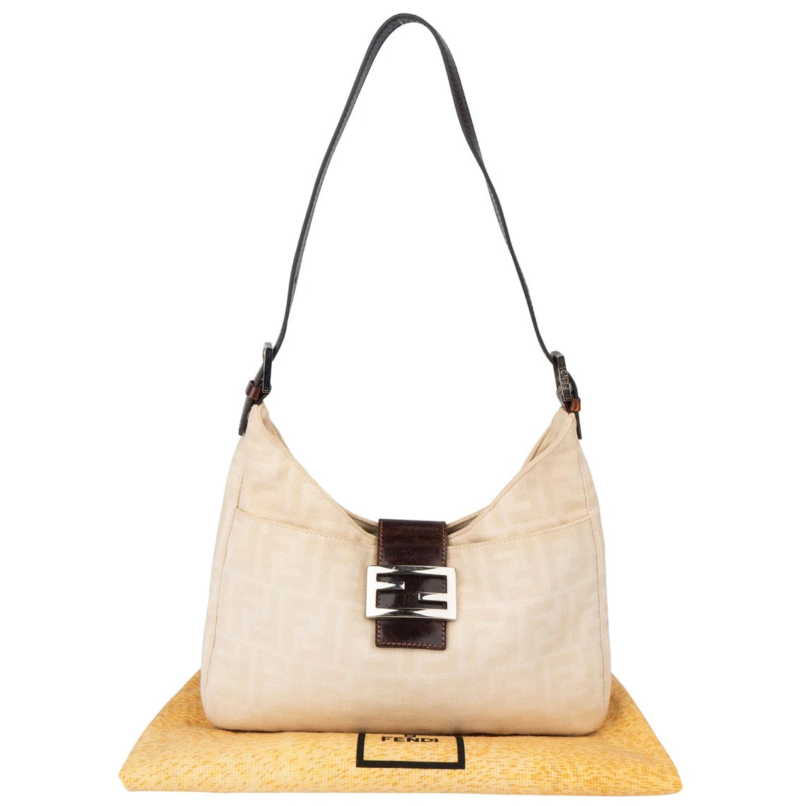 Fendi FF Monogram Baguette Buckle Shoulder Bag