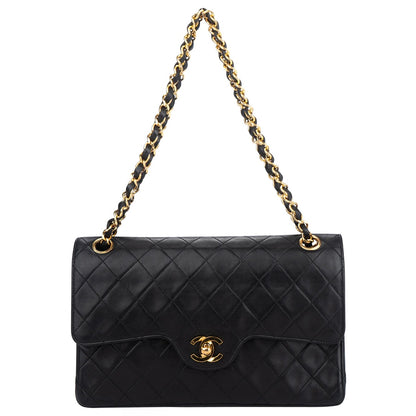 Chanel Quilted Lambskin 24K Gold Medium Double Flap Crossbody Bag