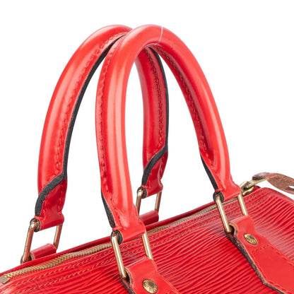 Louis Vuitton Red Vernis Monogram Speedy 25 Handbag