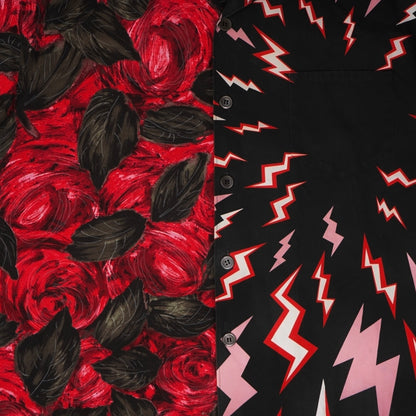 Prada FW19 Red Double Match Split Bowling Shirt