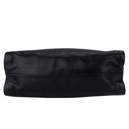 Prada Black Leather Triangle Butterfly Handbag