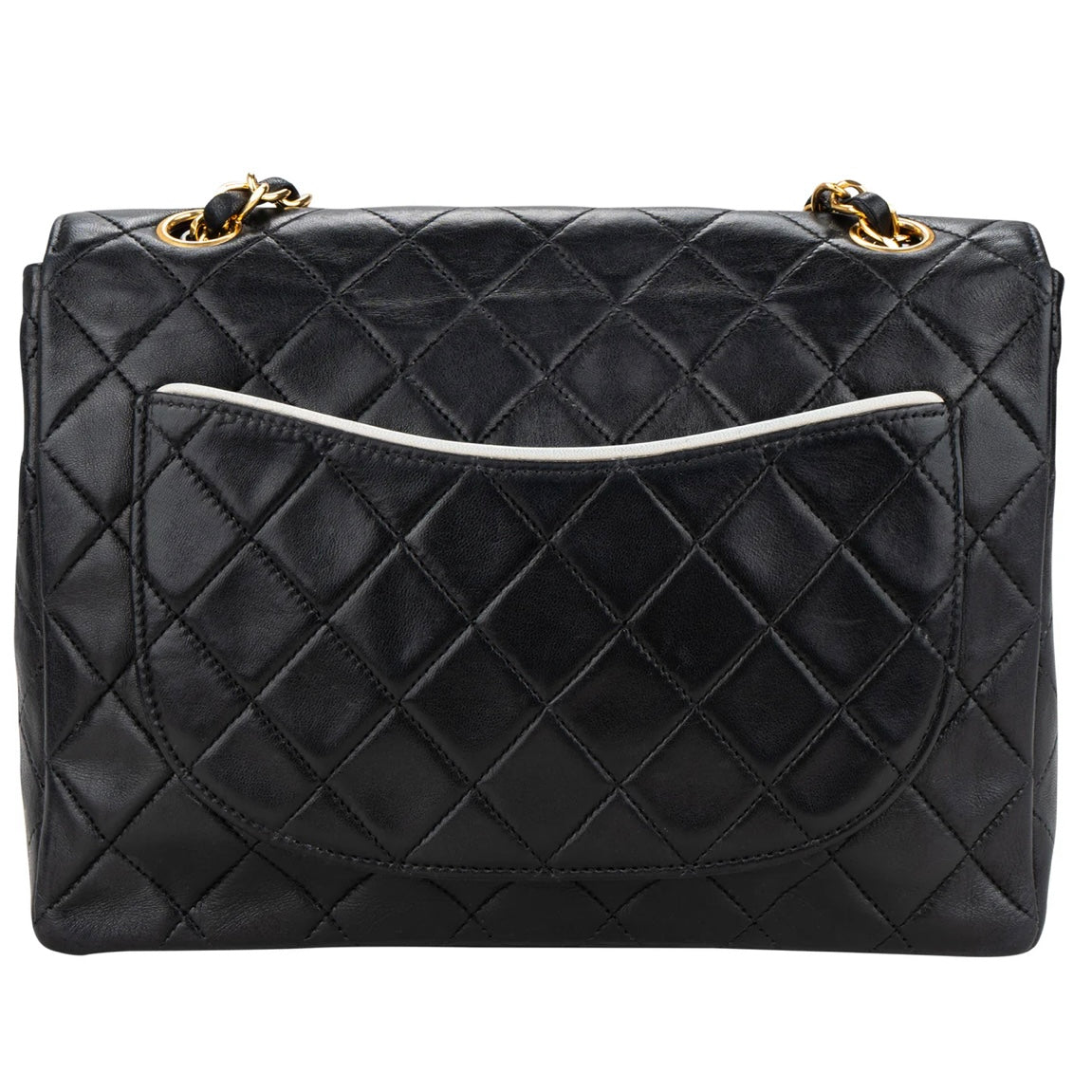 Chanel Quilted Lambskin 24K Gold Bicolor Single Flap Crossbody Bag