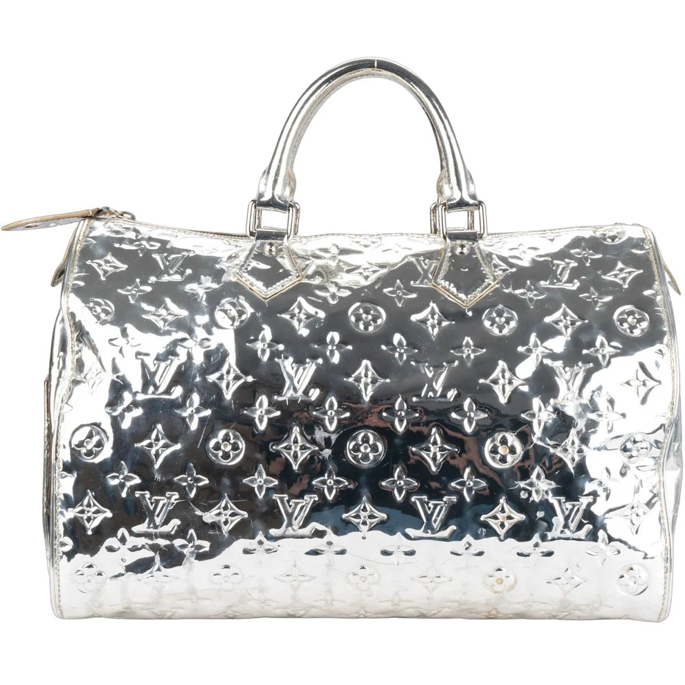 Louis Vuitton Silver Mirror Monogram Edition Speedy 35