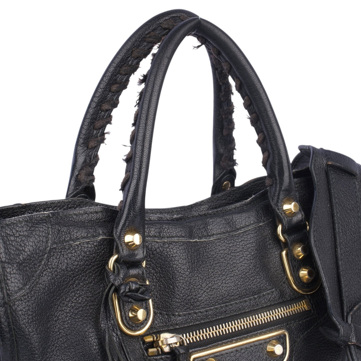 Balenciaga Black Leather City Handbag