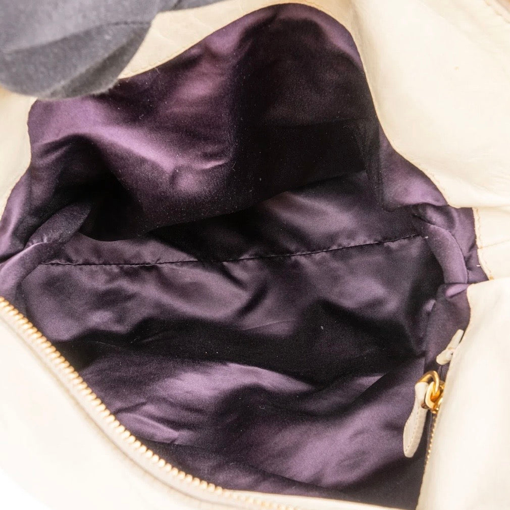 Miu Miu Vitello Lux Bow Satchel Crossbody Handbag