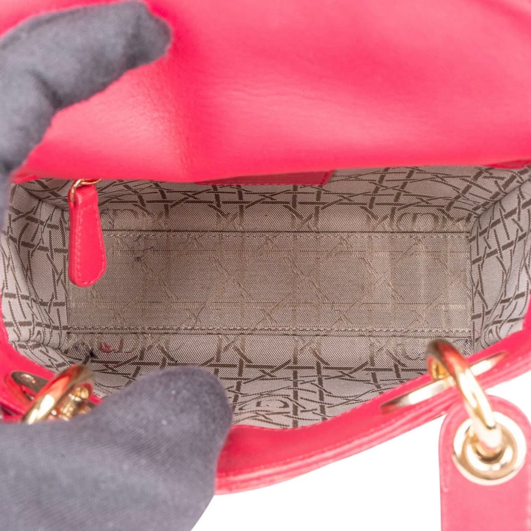 Christian Dior Quilted Leather Mini Lady Dior Handbag